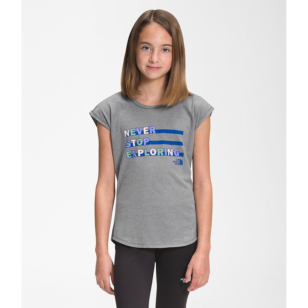 The North Face T-Shirts Girls Australia - The North Face Short Sleeve Graphic Grey (WLO-789361)